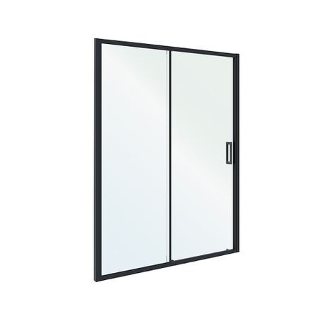 Душевая дверь Ulitka Safari стекло прозрачное 150х195 см профиль черный 6 мм раздвижная (74104130)