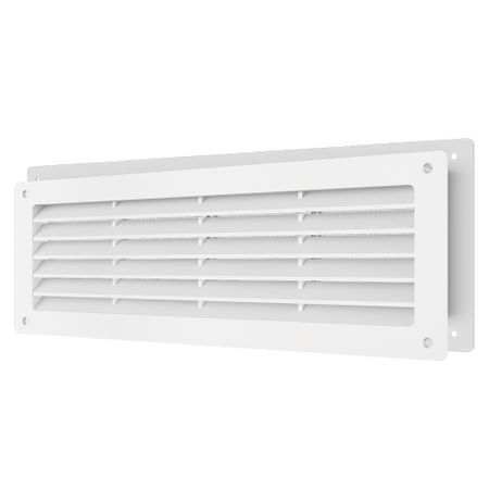 Решетка вентиляционная пластиковая дверная НашВент 460х125 мм с сеткой белая (2 шт.)
