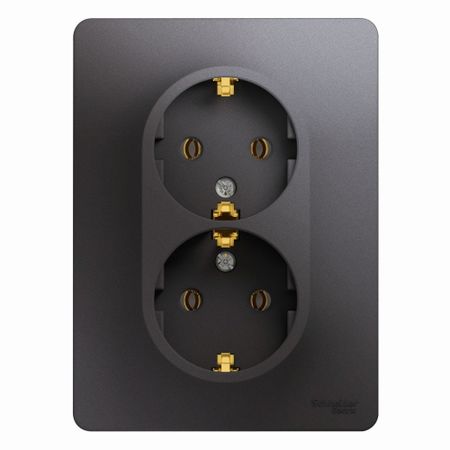 Розетка Systeme Electric Glossa встраиваемая графит (GSL001324) розетка двойная встраиваемая systeme electric glossa графит