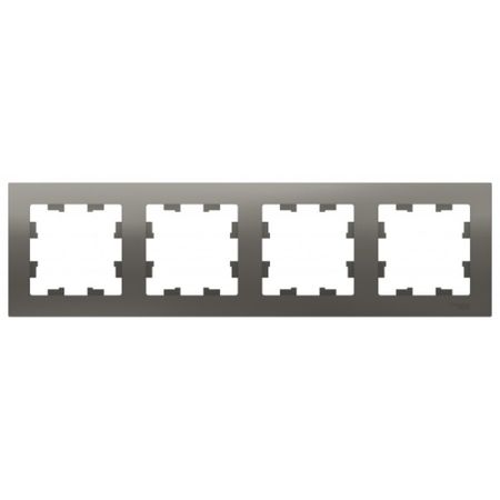 Рамка Systeme Electric AtlasDesign четырехместная сталь (ATN000904)