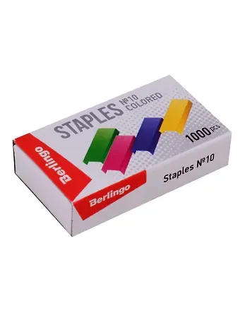 Скобы цветные №10, 1000 штук