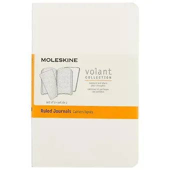 Набор записных книжек Moleskin Volant Pocket, 2 штуки, мягкая обложка, белая, 40 листов, А6