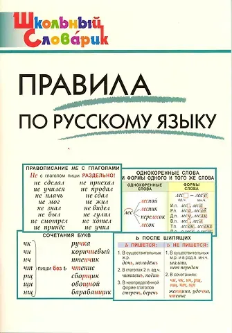 Ирина Вячеславовна Клюхина Правила по русскому языку. Начальная школа / 3-е изд., перераб.