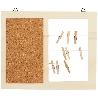 Заготовка доска с прищепками на веревке, 24*18 см (пробка 10*14 см) (11-02765-B16)