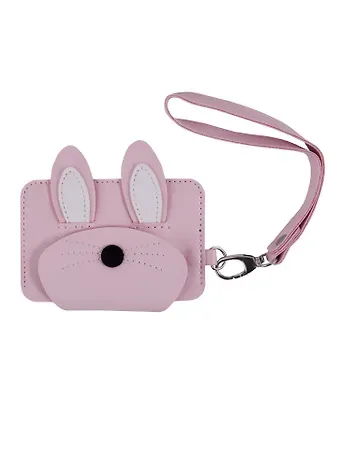 Чехол для карточек на кнопке горизонтальный Кролик с ушками (PU) (10×7) (12-11592-ZY-26)