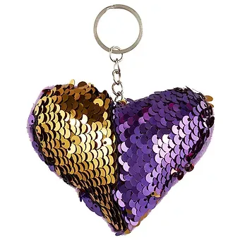 Брелок с пайетками Сердце (текстиль)