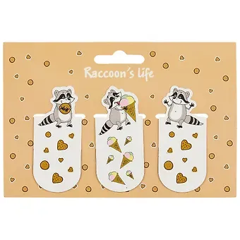 Магнитные закладки «Raccoons Life», 3 штуки