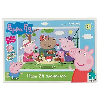 Пазл ORIGAMI 24эл 32,8*22см Свинка Пеппа. Отдых на природе 04286