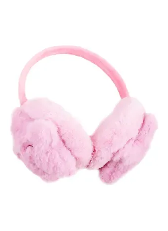 Меховые наушники Звездочки (розовые)