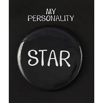 Значок круглый Star (черный) (металл) (38мм)