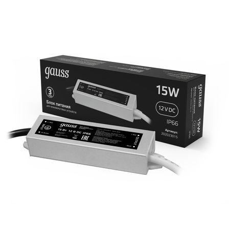 Блок питания для светодиодной ленты пылевлагозащищенный 15W 12V IP66 1/100