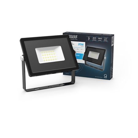 Прожектор Gauss LED Qplus 20W 1800lm IP65 6500К черный 1/40 zodolamp светодиодные прожекторы 50 100 200 300 400 500 вт