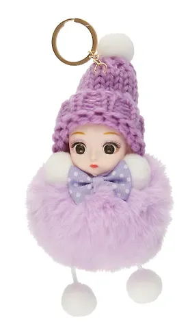 Брелок-помпон Девочка в шапочке (иск.мех) (14 см) в ассортименте