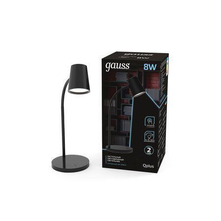 Светильник настольный Gauss GT6032 черный диммируемый светильник ночник настольный gauss qplus 5вт led 200лм 2700 6000k 5в розовый