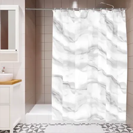 Штора для ванной Lemer Auvergne 180x180 см PEVA цвет белый/серый для подушки formaso бархатный белый геометрический