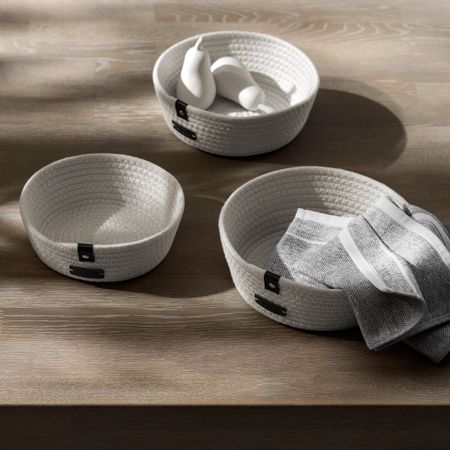 Набор корзин для хранения Togas Илэйн молочный 3 предмета