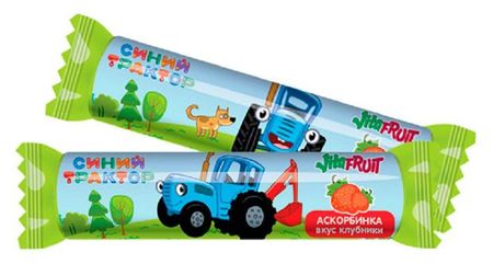 Аскорбиновая кислота Vitafruit Синий трактор со вкусом клубники 30 г, 1 шт в ассортименте