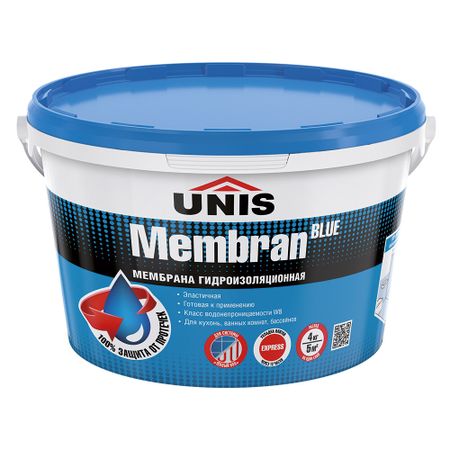 Гидроизоляция полимерная Unis Blue Membran голубая 4 кг