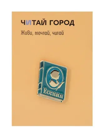Значок металлический Книга Есенин (КЕ1)