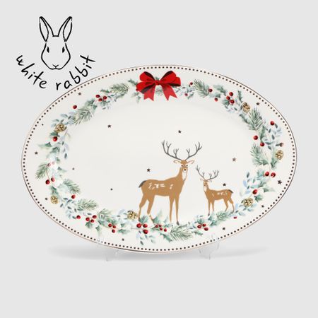 Блюдо овальное White rabbit ny deer 30x20x2,5 см