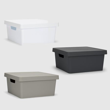 Ящик для хранения Emhouse квадратный 10 л 30,5x30,5x14,5 см в ассортименте