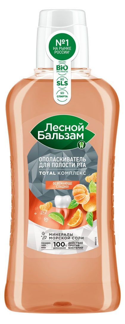 Ополаскиватель для полости рта Лесной Бальзам антибактериальный со вкусом мандарина, лайма и мяты, 400 мл