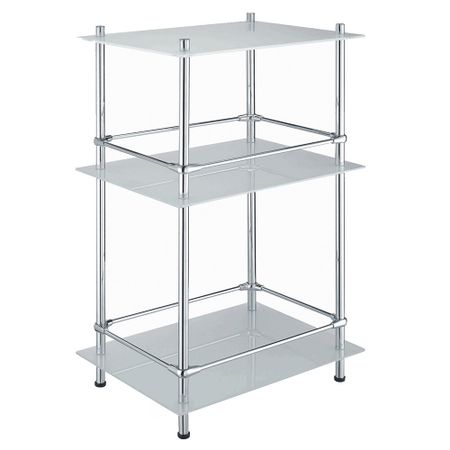 Полка для ванной WasserKraft трехъярусная напольная 400х675х300 мм никель хром (K-4033)