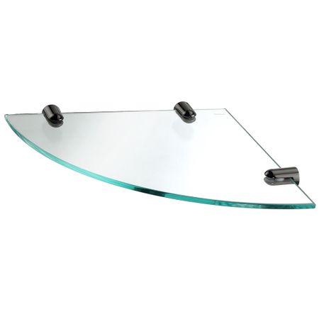 Полка для ванной WasserKraft угловая 290х30х290 мм стекло/металл черная (K-533PB)