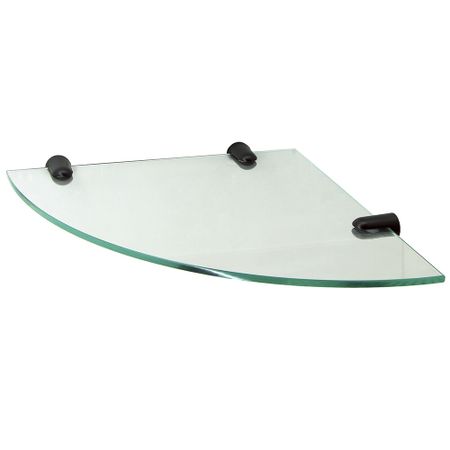 Полка для ванной WasserKraft угловая 290х30х290 мм стекло/металл черная (K-533B)