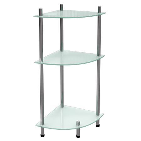 Полка для ванной WasserKraft угловая трехъярусная напольная 280х685х280 мм никель хром (K-4133)