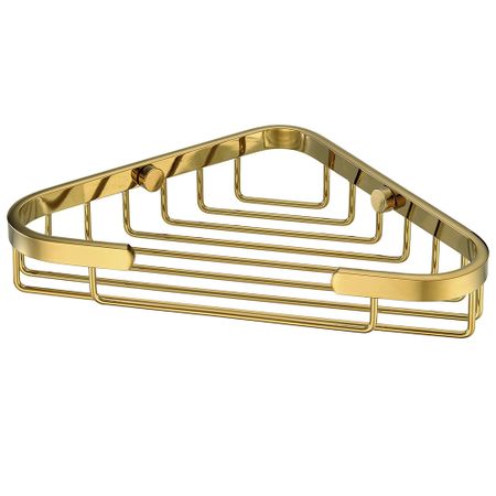 Полка для ванной WasserKraft угловая 203х35х130 мм металл золото (K-733PG)