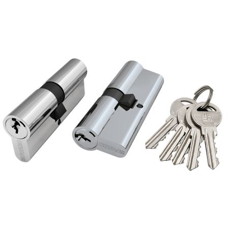 Цилиндр Fuaro 100 ZA 70 35х35 мм ключ/ключ хром