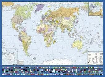 Политическая карта мира с флагами Новая граница. Масштаб (1: 26 000 000)