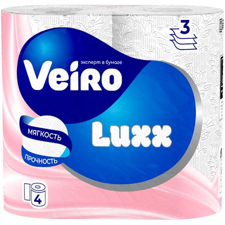 Бумага туалетная Linia Veiro Luxoria 3 слоя 4 шт