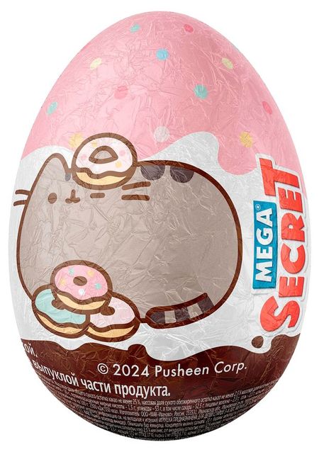 Яйцо шоколадное Pusheen Mega Secret с игрушкой, 20 г