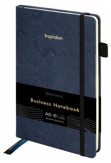 Блокнот BRAUBERG Velvet А5, 80 л в ассортименте