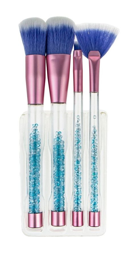 Lukky Набор кистей Голубой с кристалликами в ручках 1 шт резьба по лицу луны кристаллы натуральные камни снежинка обсидиан драгоценные камни кулон кварц рейки целебные минералы br907