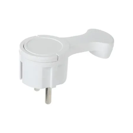 Вилка угловая плоская Duwi 8 мм 16 А цвет белый скоба крепежная плоская sc 6х9мм белый 30шт