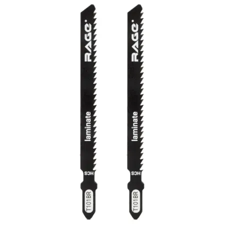 Пилка для электролобзика по дереву и ламинату Rage T101BR чистый рез, 2 шт.