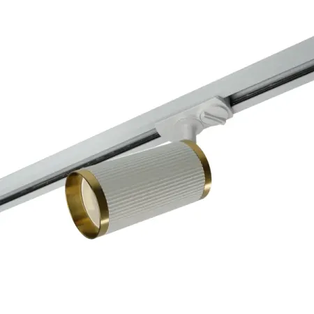 Трековый светильник спот Feron AL174 под лампу GU10 однофазный цвет белый/золотой