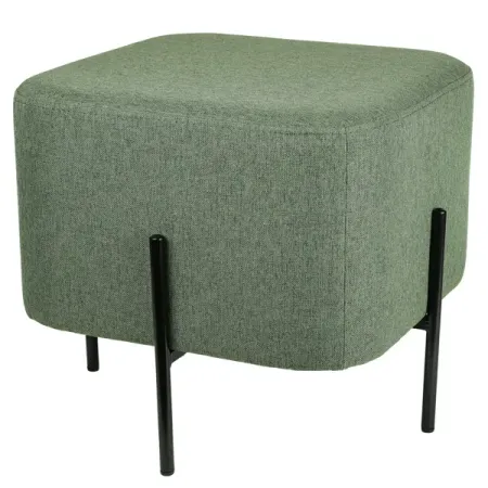 Пуф на ножках рогожка Эрик зеленый 45x45x42 см