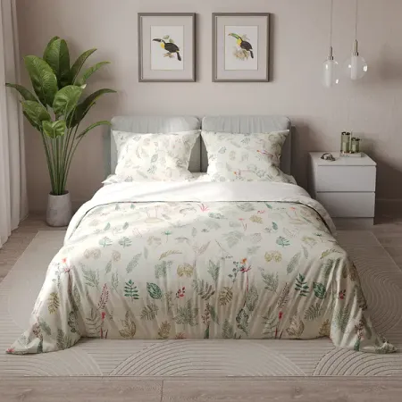 Комплект постельного белья Волшебная ночь Эко Herbarium полутораспальный хлопок бежевый наволочка 50x70 см волшебная чистящая губка из древесной целлюлозы и хлопка