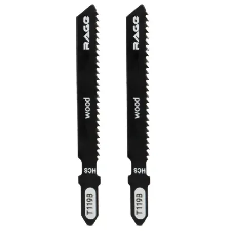 Пилка для электролобзика по дереву Rage T119B чистый рез, 2 шт.