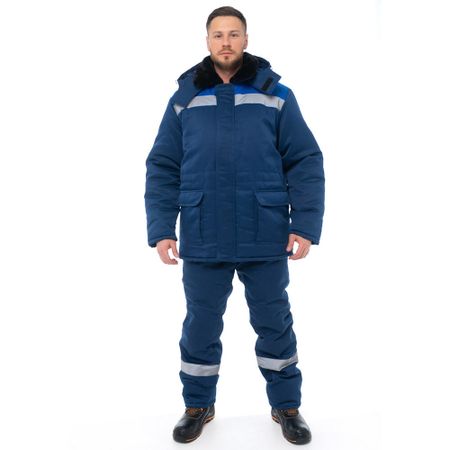 Костюм рабочий мужской утепленный Спрут Стандарт 48-50 рост 182-188 см темно-синий/васильковый федеральный стандарт баскетбол 2016 г