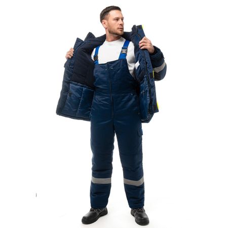 Костюм рабочий мужской утепленный Спрут Бруклин 48-50 рост 170-176 см темно-синий/васильковый