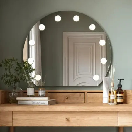 Гримерное зеркало 70x60 см круг стекло