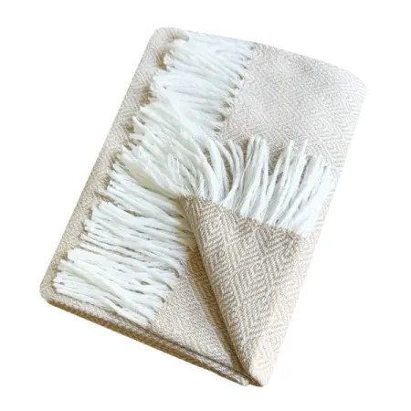 Плед Валенсия Елочка 140x200 см цвет бежевый