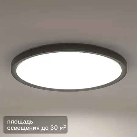 Светильник настенно-потолочный светодиодный 60 Вт 35 м² регулируемый свет цвет черный матовый