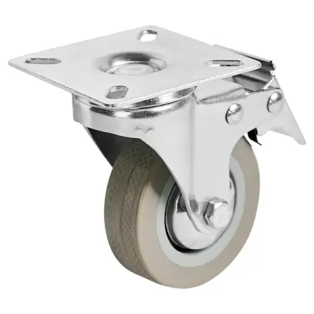 Колесо поворотное с тормозом 60 мм до 50 кг цвет серый