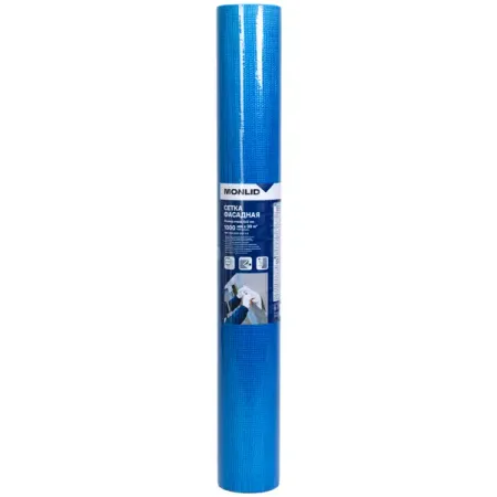 Сетка стеклотканевая фасадная 5x5 мм MONLID 145 г/м² 1x30 м сетка стеклотканевая luxtape малярная 1х20м 2х2мм тов 009488